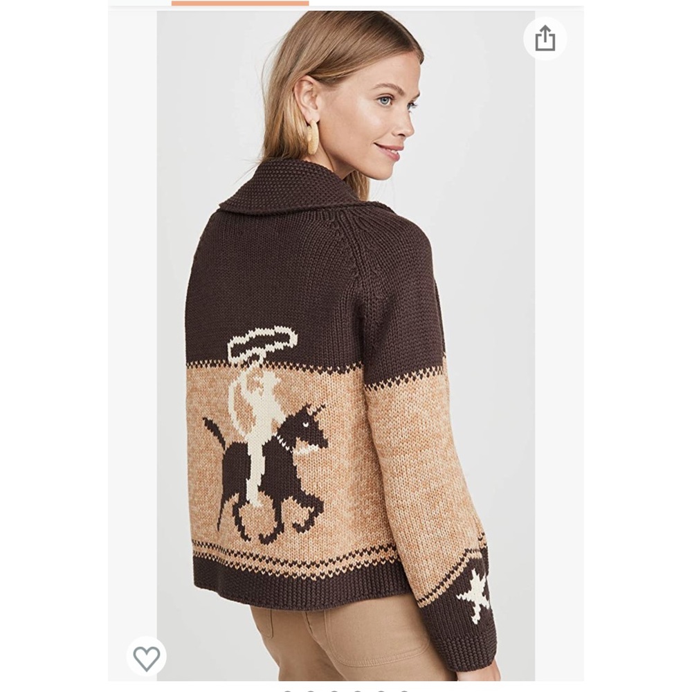 THE GREAT. The Cowgirl Cardigan in Russet.  2/medium